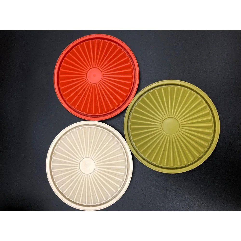 Vintage Tupperware Servalier Nesting Bowls Set of 3 Harvest 2x886 & 1323 w/LIDS